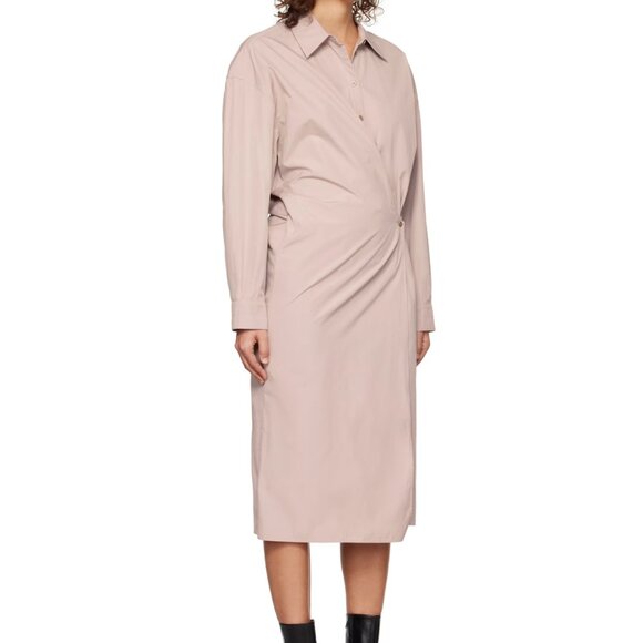 LEMAIRE Peach Twisted Midi Dress Size 38 - Picture 5 of 10